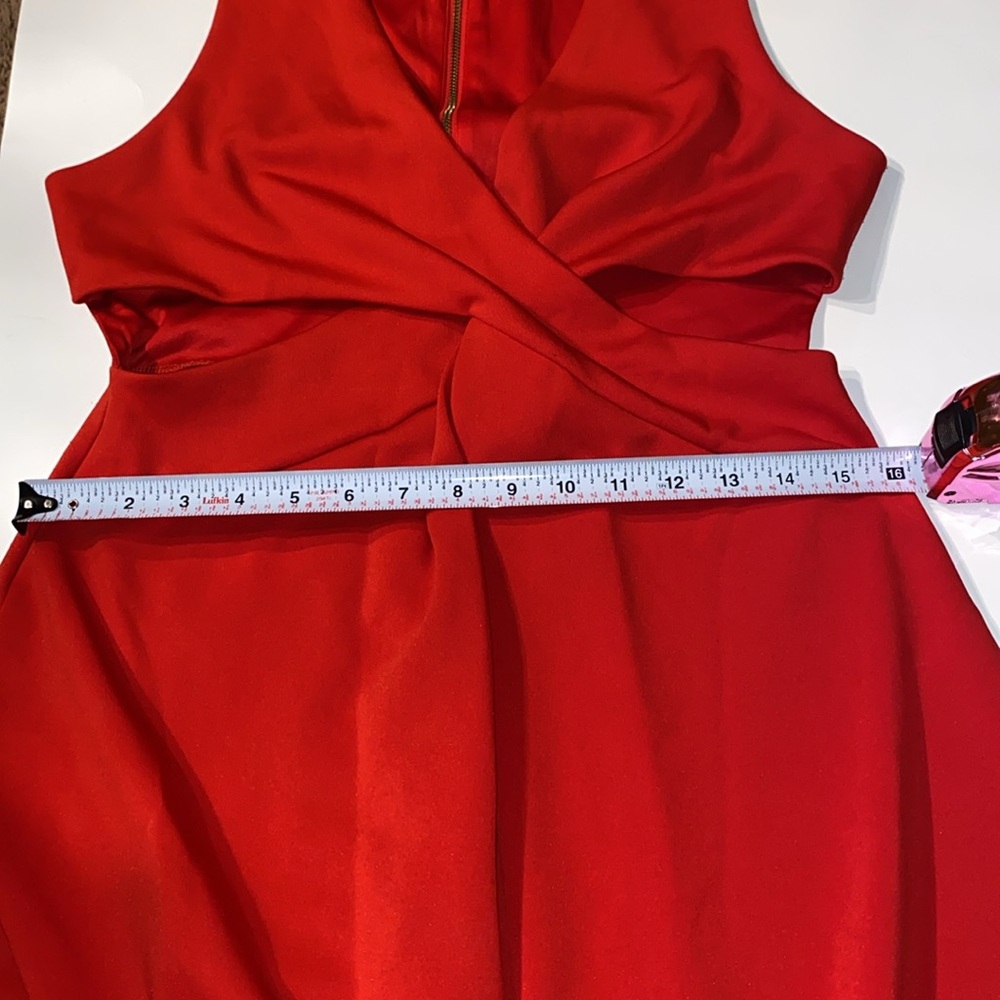 [Express] Red Cut-Out Fit And Flare Dress - Picture 8 of 10